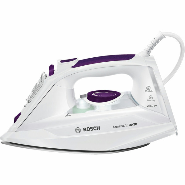 Bosch Sensixx'x DA30 Dry & Steam iron Ceranium soleplate 2750Вт Белый