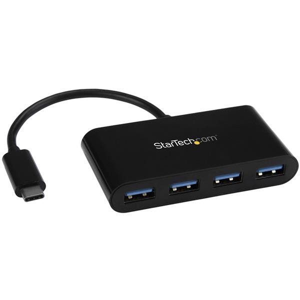 StarTech.com HB30C4AB USB 3.0 (3.1 Gen 1) Type-C 5000Мбит/с Черный хаб-разветвитель