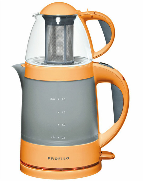 Profilo CM4100 1.9л 1785Вт Серый, Оранжевый, Прозрачный электрический чайник