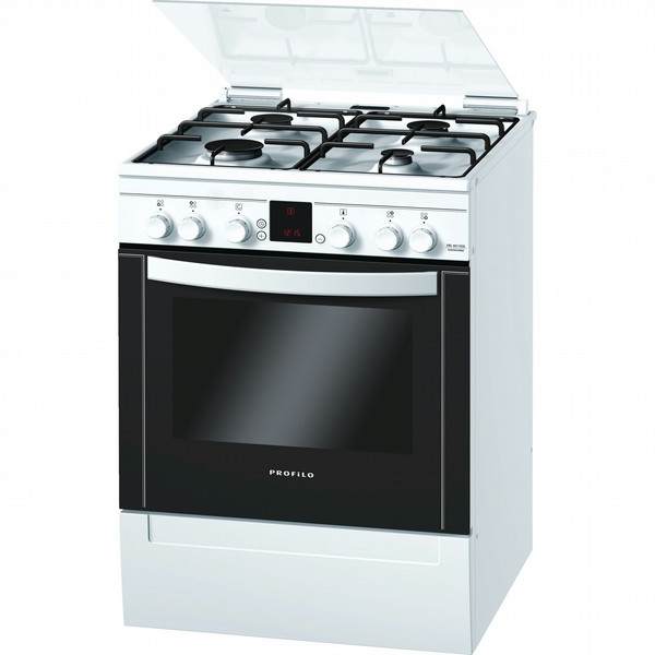 Profilo FRS4011GSL Freistehend Gas hob A Schwarz, Weiß Küchenherd