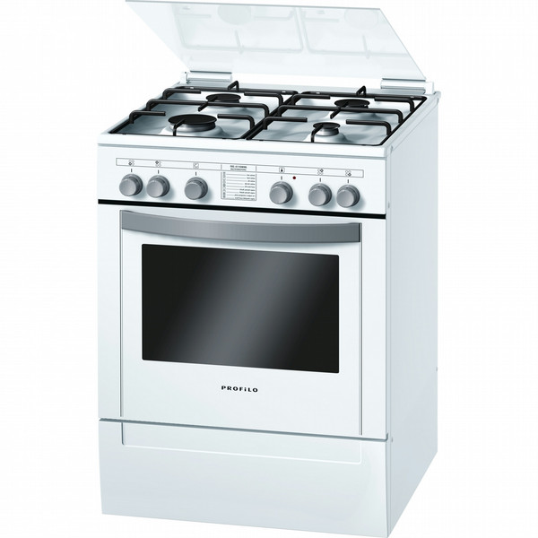 Profilo FRS4110WML Freistehend Gas hob A Grau, Weiß Küchenherd