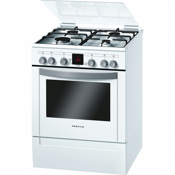 Profilo FRS4111GSL Freistehend Gas hob A Grau, Weiß Küchenherd