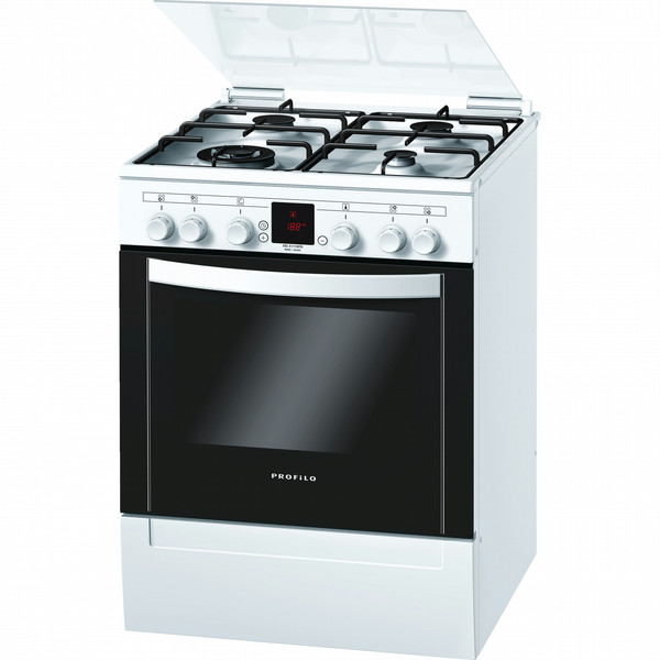 Profilo FRS4111WTD Freistehend Gas hob A Schwarz, Weiß Küchenherd