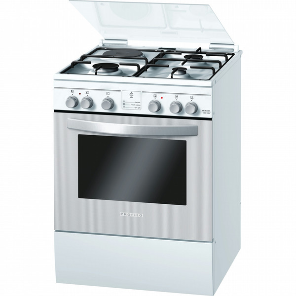 Profilo FRS4S10ETL Freistehend Combi hob A Grau, Weiß Küchenherd