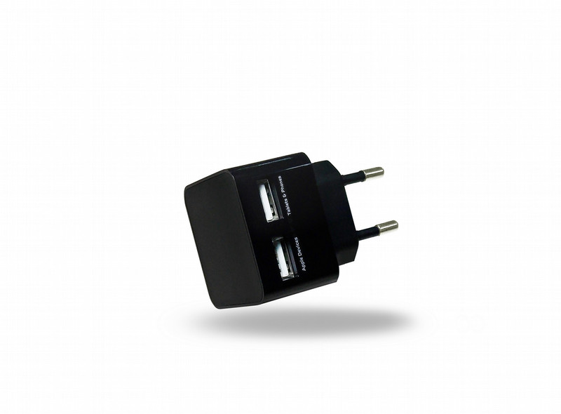 Azuri AZTCHEAD2USBDUOBLK Indoor Black mobile device charger