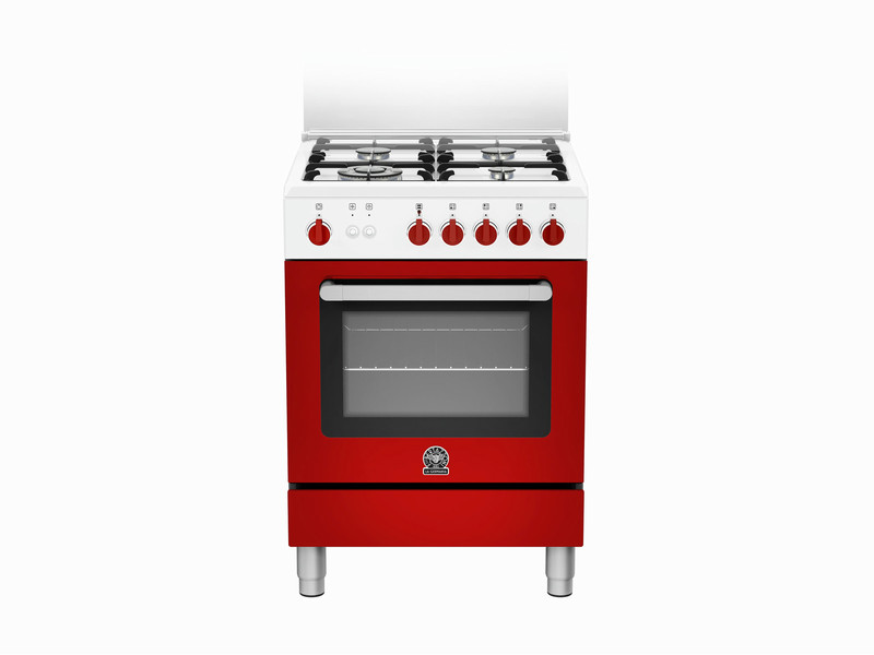 Bertazzoni La Germania RI6 4C 61 C WR Отдельностоящий Gas hob A Красный, Белый кухонная плита