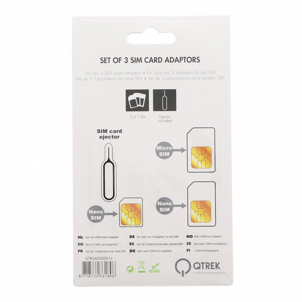 Qtrek QTRSAD00001 SIM card adapter