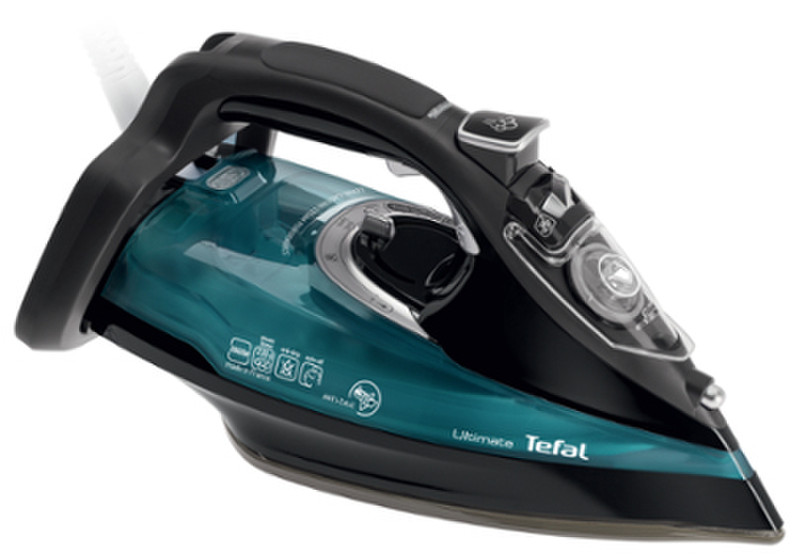 Tefal FV9745 Dampfbügeleisen Duriliumsohle 2800W Schwarz, Grün Bügeleisen