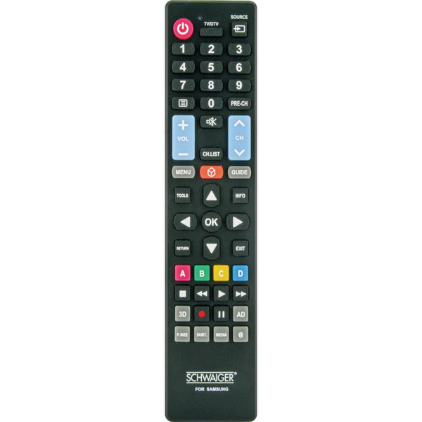 Schwaiger UFB100SA 533 IR Wireless Press buttons Black remote control