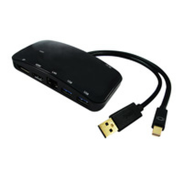 Value 12.99.1041 USB 3.0 (3.1 Gen 1) Type-A + Mini DisplayPort 1.2 Black notebook dock/port replicator