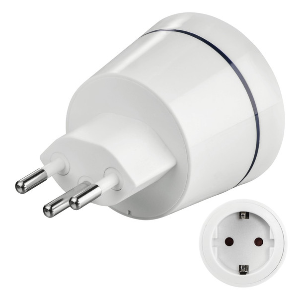 Hama 00121998 Typ F (Schuko) Typ J (CH) Weiß Netzstecker-Adapter