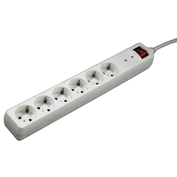 Hama 00137238 6AC outlet(s) 230V 3m Weiß Spannungsschutz