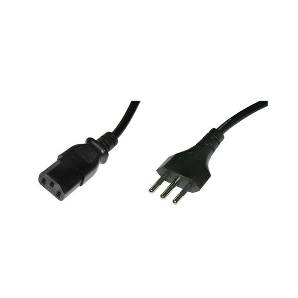 ITB MG00700 1.8m Power plug type L C13 coupler Black power cable