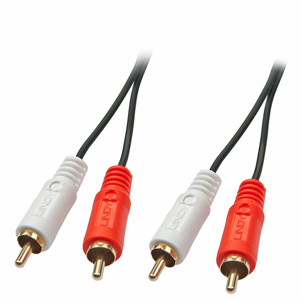Lindy 35666 20m 2 x RCA 2 x RCA Schwarz, Rot, Weiß Audio-Kabel