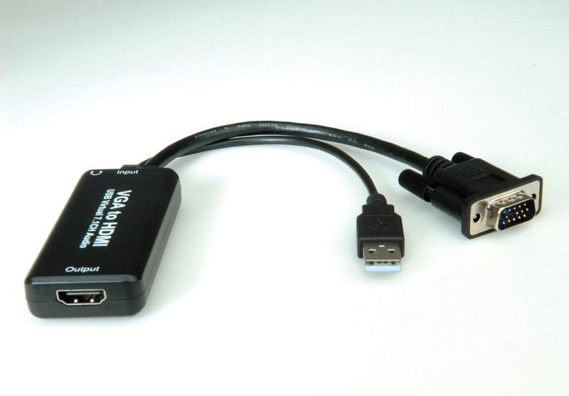 ROLINE 12.03.3119 0.15m USB A + VGA (D-Sub) HDMI Black