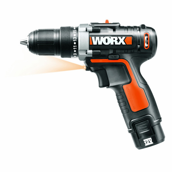 WORX WX128 Pistol grip drill 2Ah 1000g Black,Orange cordless combi drill