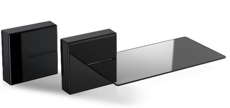 Meliconi 480521 BA Modular shelf Wall mounted Acrylonitrile butadiene styrene (ABS),Tempered glass Black