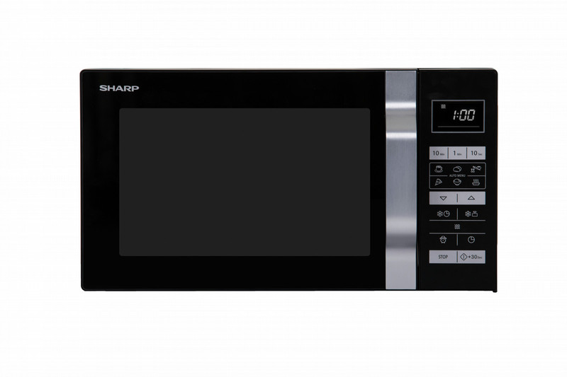 Sharp Home Appliances R-360BK Настольный Обычная (соло) микроволновая печь 23л 900Вт Черный микроволновая печь