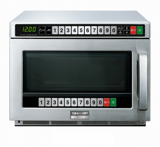 Sharp Home Appliances R-2100AT Arbeitsfläche Solo-Mikrowelle 21l 2100W Schwarz, Edelstahl Mikrowelle