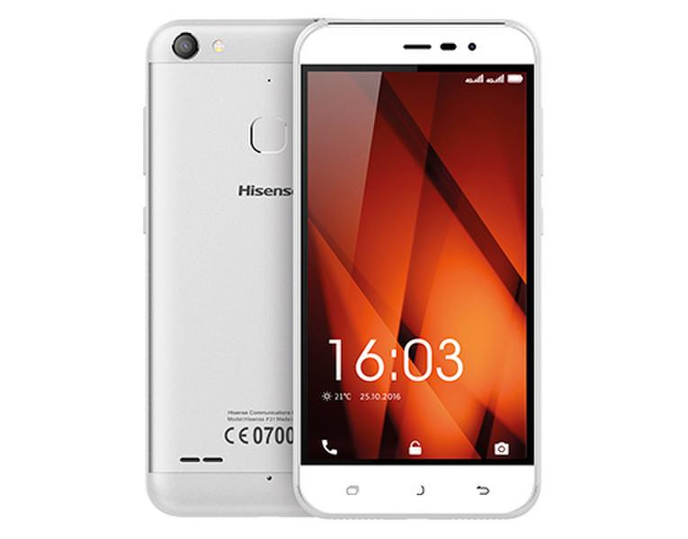 Hisense F31 Две SIM-карты 4G 16ГБ Cеребряный, Белый смартфон
