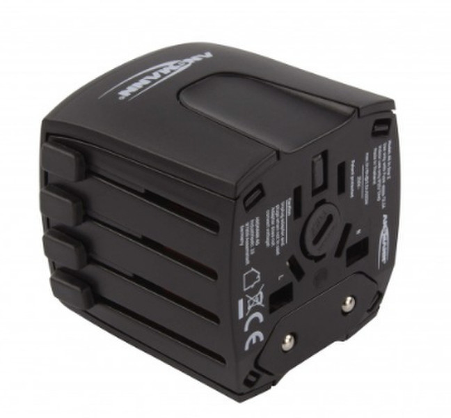 Ansmann All in One 2 Type G (UK) Universal Black power plug adapter