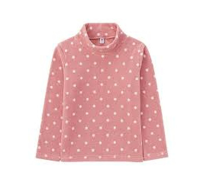 UNIQLO GIRLS MICRO FLEECE PRINTED HIGH-NECK T-SHIRT