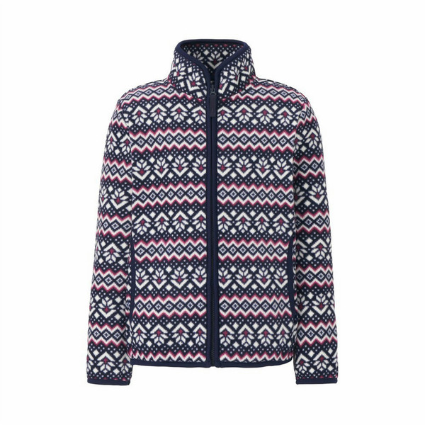 UNIQLO GIRLS PRINTED FLEECE FULL-ZIP LONG SLEEVE JACKET