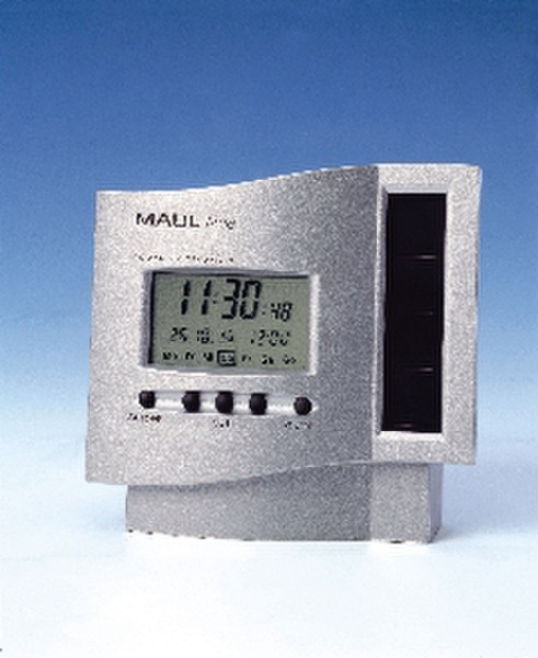 MAUL Solar Radio-Controlled Clock MAULtime. Silver