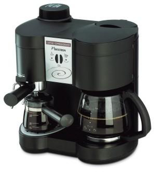 Bestron DC91B Espresso and coffee maker all in one Combi coffee maker 1.5л Черный