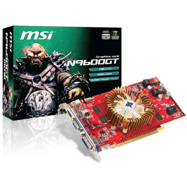 MSI N9600GT-MD1G GeForce 9600 GT 1GB GDDR3 graphics card