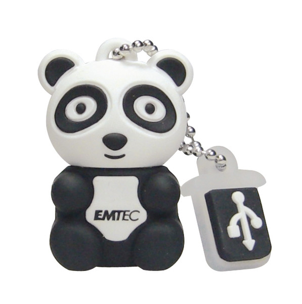 Emtec M310 Panda 4GB 4ГБ USB 2.0 Тип -A Черный, Белый USB флеш накопитель