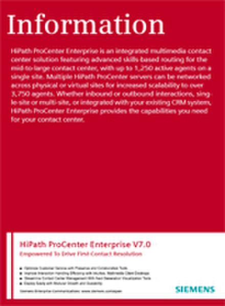 Siemens HiPath ProCenter Enterprise V7.0