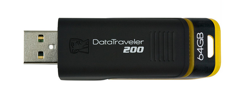 Kingston Technology DataTraveler DT200 64GB 64ГБ USB 2.0 Тип -A Черный USB флеш накопитель