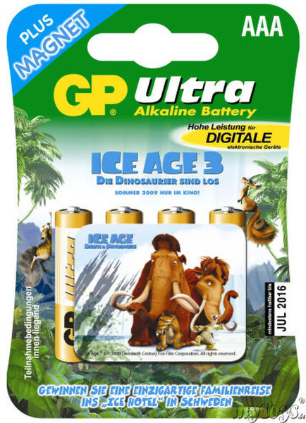 GP Batteries Ultra Alkaline Ice Age 4 x AAA promo-pack Щелочной 1.5В батарейки