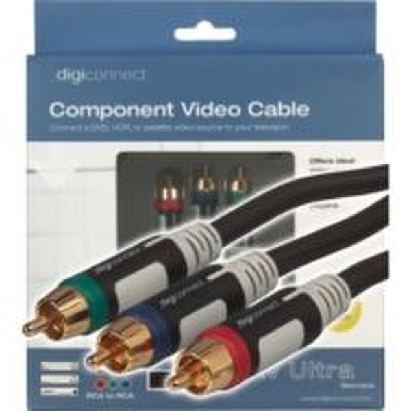 Digiconnect AV Ultra Component Video Cable 3x RCA - 3x RCA, 6ft/1.8m 1.8м 3 x RCA Черный компонентный (YPbPr) видео кабель