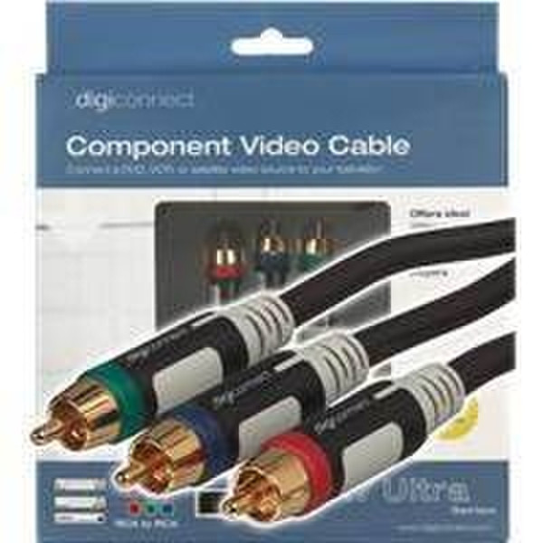 Digiconnect AV Ultra Composite AV Kit 3x RCA - 3x RCA, 6ft/1.8m 1.8m 3 x RCA 3 x RCA Black component (YPbPr) video cable