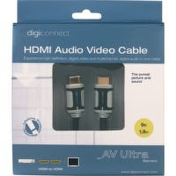 Digiconnect AV Ultra HDMI AudioVideo Cable HDMI M - HDMI M, 6ft/1.8m 1.8м HDMI HDMI Черный HDMI кабель