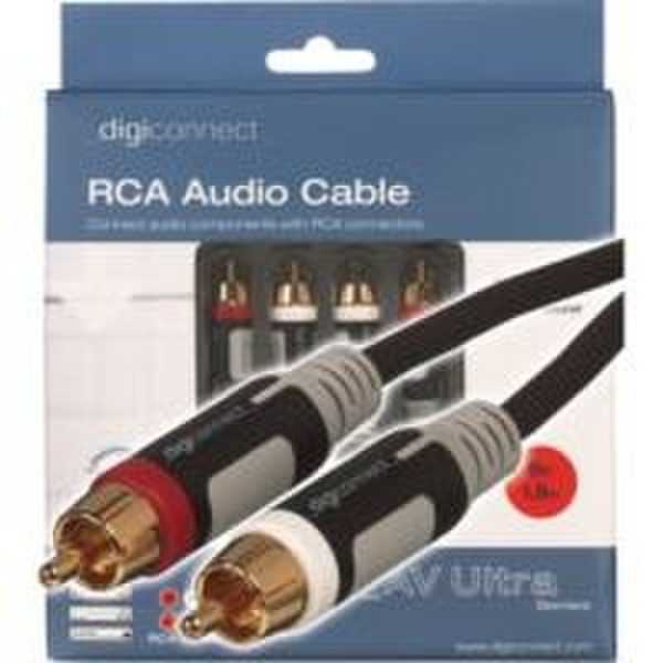 Digiconnect AV Ultra RCA Audio Cable 2x RCA - 2x RCA, 6ft/1.8m 1.8м 2 x RCA Черный аудио кабель