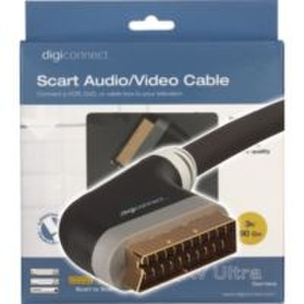 Digiconnect AV Ultra Scart Video Cable Scart M - Scart M, 3ft/0.9m 0.9m Schwarz SCART-Kabel