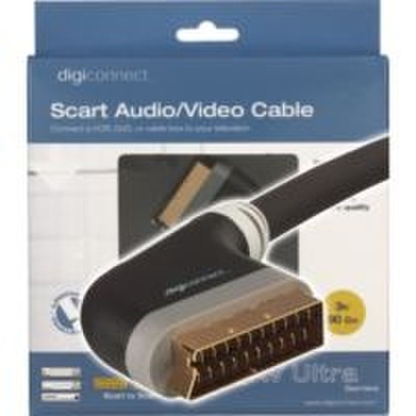 Digiconnect AV Ultra Scart Video Cable Scart M - Scart M, 3ft/0.9m 0.9m Black SCART cable