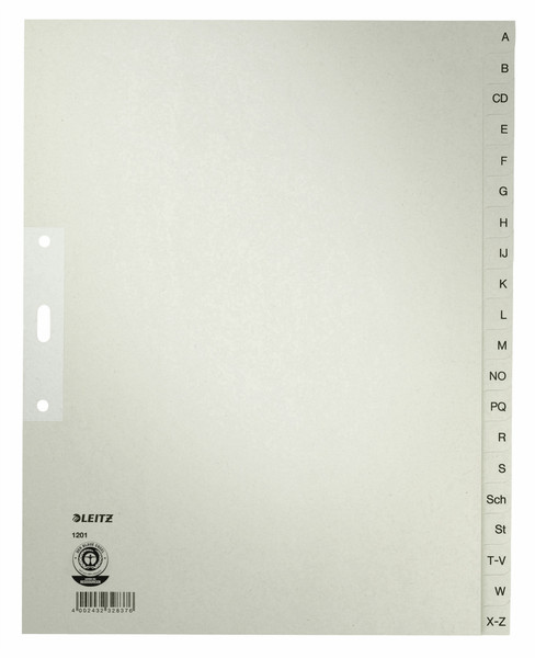 Leitz 12010085 Alphabetic tab index Paper Grey tab index