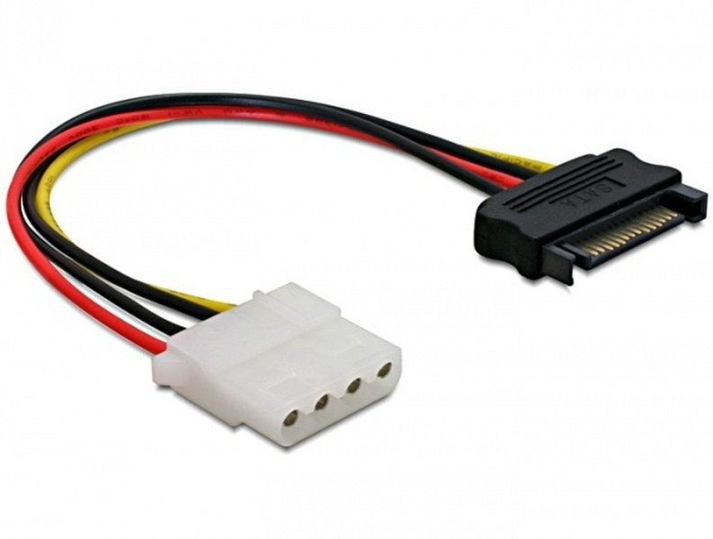 DeLOCK Power SATA/Molex Cable 0.12м Черный, Красный кабель питания