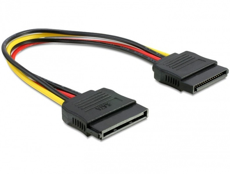 DeLOCK SATA Power Сable 0.2м Черный, Красный кабель питания
