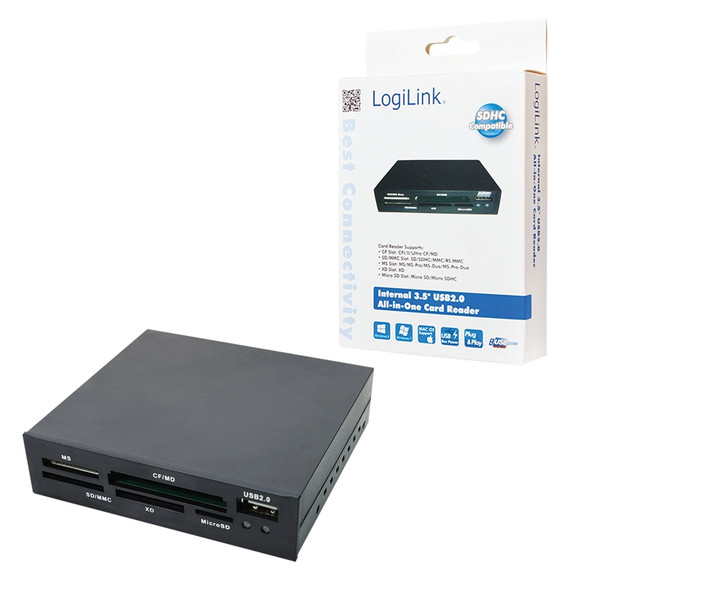 LogiLink CR0012 Eingebaut USB 2.0 Schwarz Kartenleser