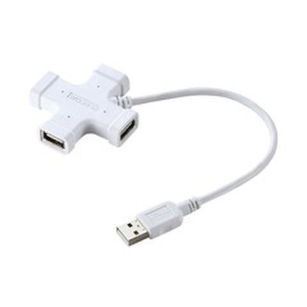 Elecom A USB HUB 4Port, X Белый хаб-разветвитель