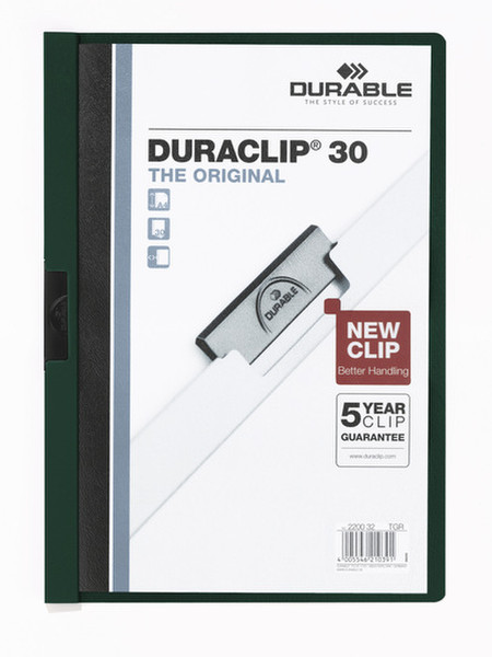 Durable DURACLIP 30 A4 PVC Black,Green,Transparent folder