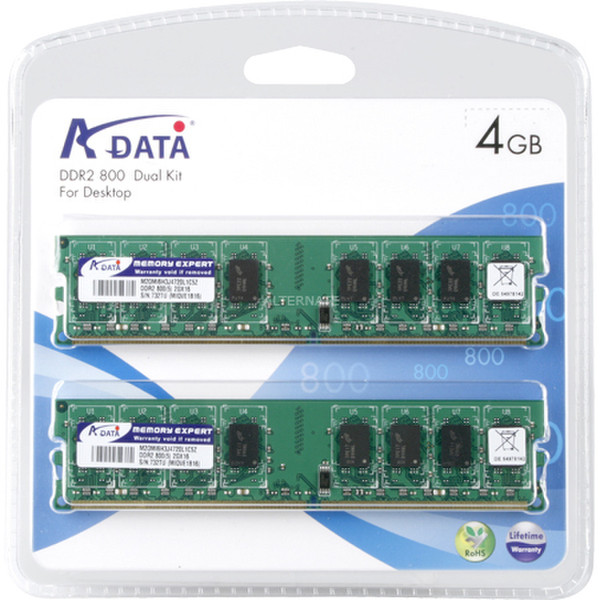 ADATA 4GB Kit DDR2 800MHz CL5 4GB DDR2 800MHz Speichermodul