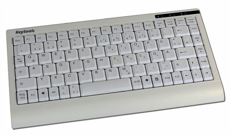 KeySonic ACK-595C+ USB+PS/2 QWERTZ Weiß Tastatur