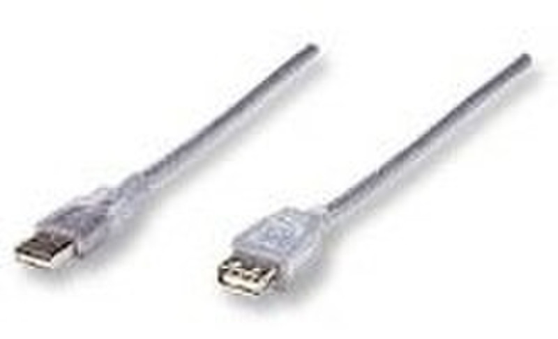 Manhattan USB 2.0 Extension Cable 5м USB A USB A Прозрачный кабель USB