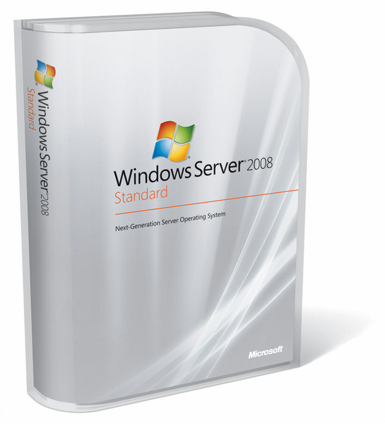 Microsoft Windows Server Standard 2008, R2, 64bit, DVD, 1-4 CPU 5 CLT, OEM, ES